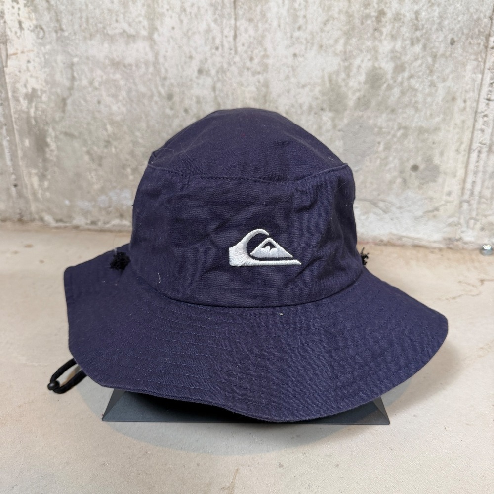 Quiksilver Mens Navy Blue UPF 50+ Sun Protection Bucket Boonie Hat XXL Logo